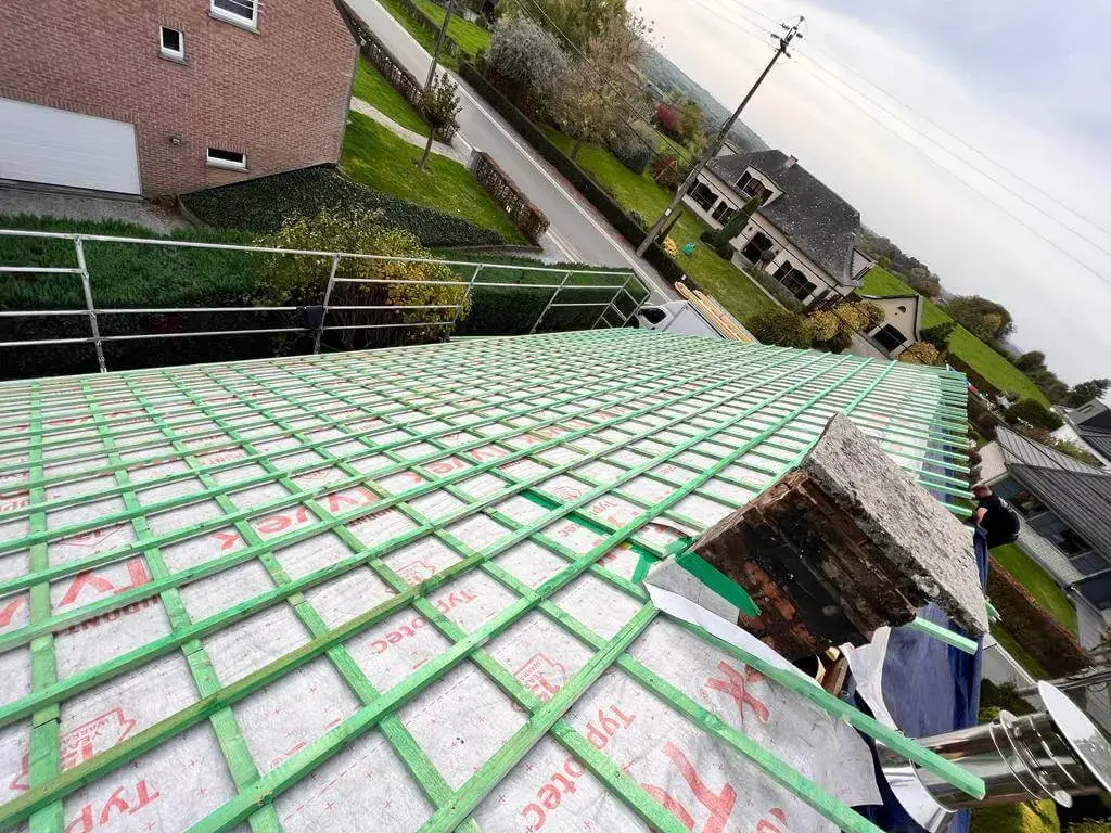 Rénovation de toiture inclinée en Belgique par CBA Construct